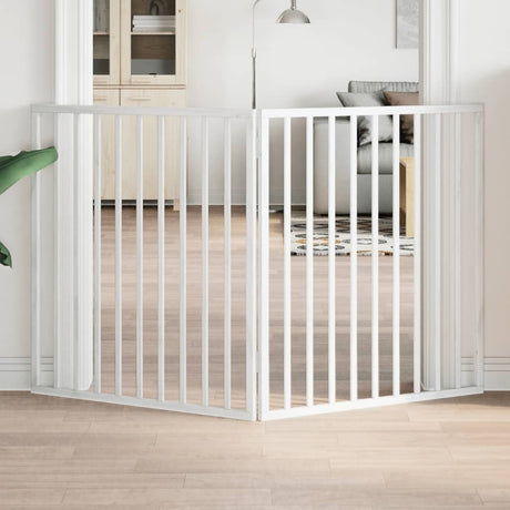 Vidaxx foldbar hundelåge 2 paneler hvid 160 cm poppeltræ