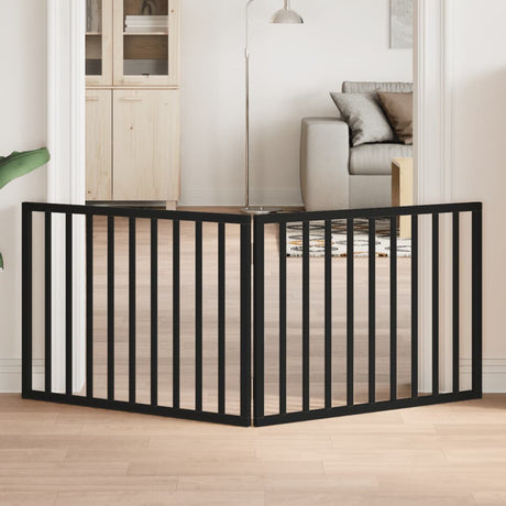 Vidaxx foldbar hundelåge 2 paneler sort 160 cm poppeltræ