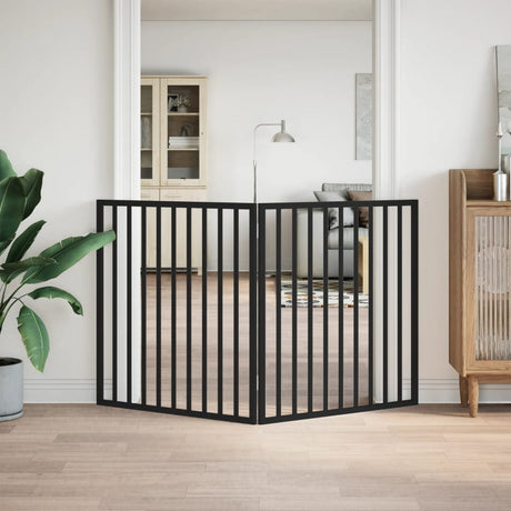 Vidaxx foldbar hundelåge 2 paneler sort 160 cm poppeltræ