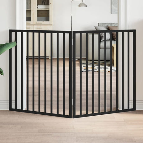 Vidaxx foldbar hundelåge 2 paneler sort 160 cm poppeltræ