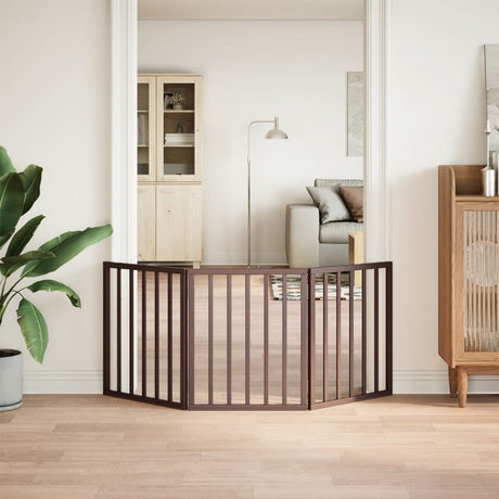Vidaxl foldbar hundelåge 3 paneler 150 cm poppeltræ brun