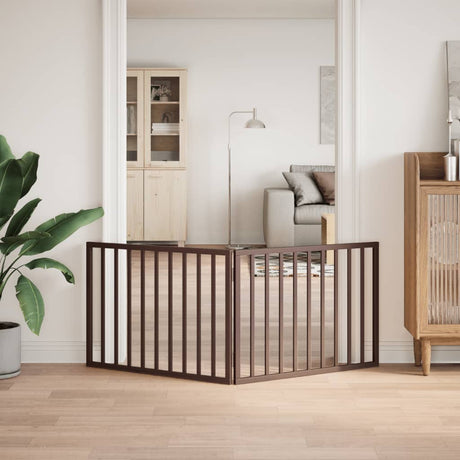 Vidaxx foldbar hundelåge 2 paneler 160 cm poppeltræ brun
