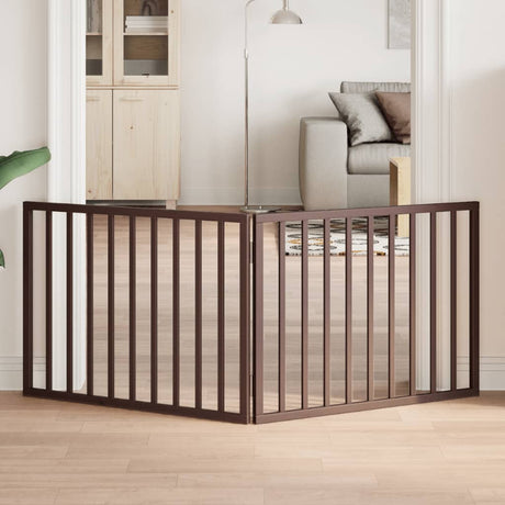 Vidaxx foldbar hundelåge 2 paneler 160 cm poppeltræ brun