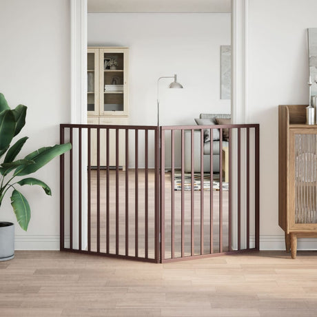 Vidaxx foldbar hundelåge 2 paneler 160 cm poppeltræ brun
