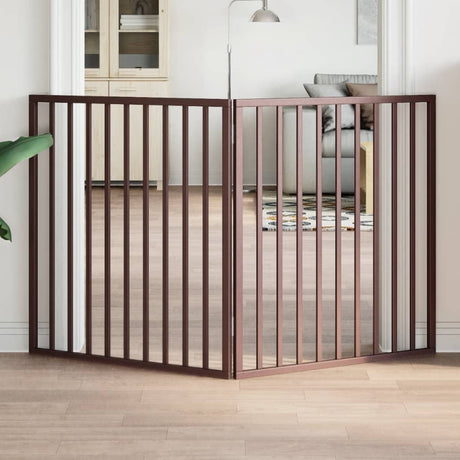 Vidaxx foldbar hundelåge 2 paneler 160 cm poppeltræ brun