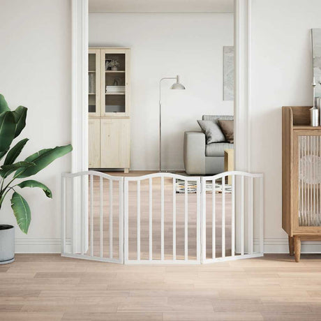 Vidaxx foldbar hundelåge 3 paneler 150 cm poppeltræ hvid