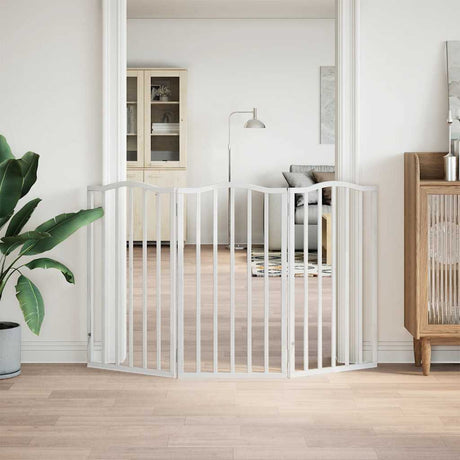 Vidaxx foldbar hundelåge 3 paneler 150 cm poppeltræ hvid
