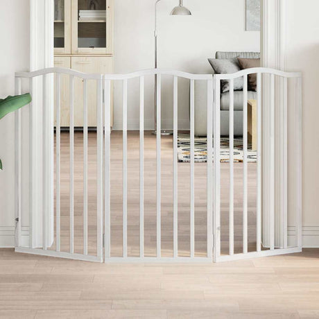 Vidaxx foldbar hundelåge 3 paneler 150 cm poppeltræ hvid