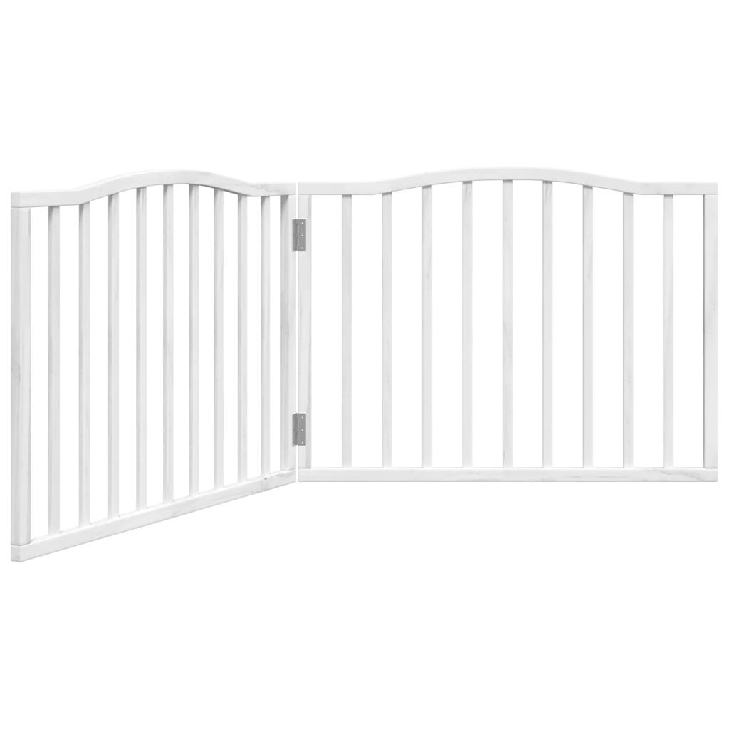 Vidaxx foldbar hundelåge 2 paneler 160 cm poppeltræ hvid
