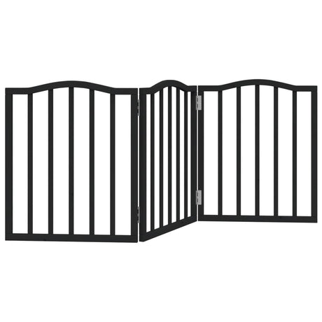 Vidaxx foldbar hundelåge 3 paneler 150 cm poppeltræ sort