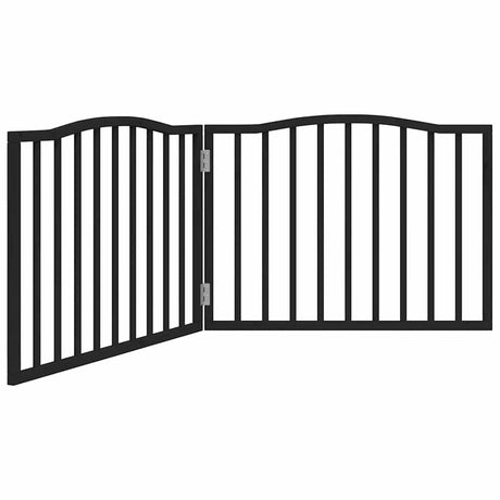 Vidaxx foldbar hundelåge 2 paneler 160 cm poppeltræ sort