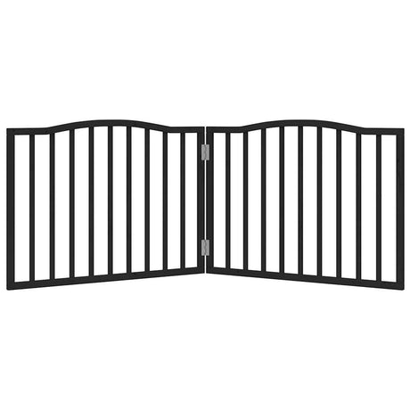 Vidaxx foldbar hundelåge 2 paneler 160 cm poppeltræ sort