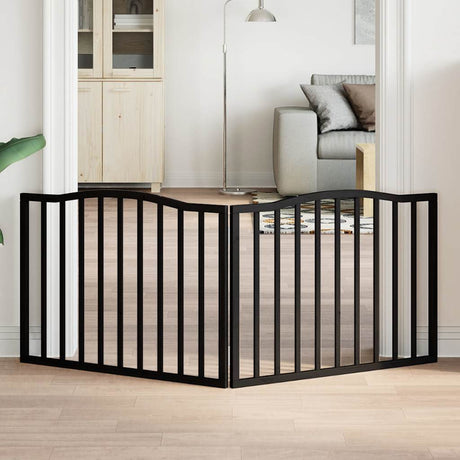 Vidaxx foldbar hundelåge 2 paneler 160 cm poppeltræ sort