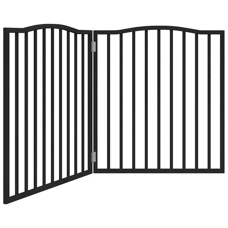 Vidaxx foldbar hundelåge 2 paneler 160 cm poppeltræ sort
