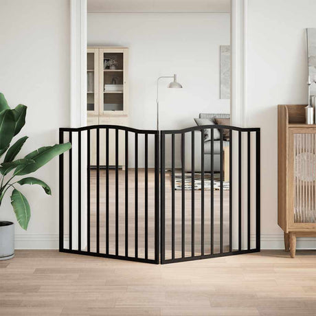 Vidaxx foldbar hundelåge 2 paneler 160 cm poppeltræ sort