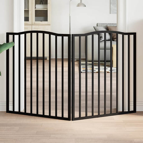Vidaxx foldbar hundelåge 2 paneler 160 cm poppeltræ sort