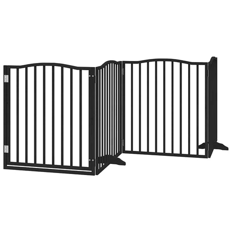 Vidaxx foldbar hundelåge 4 paneler 320 cm poppeltræ sort