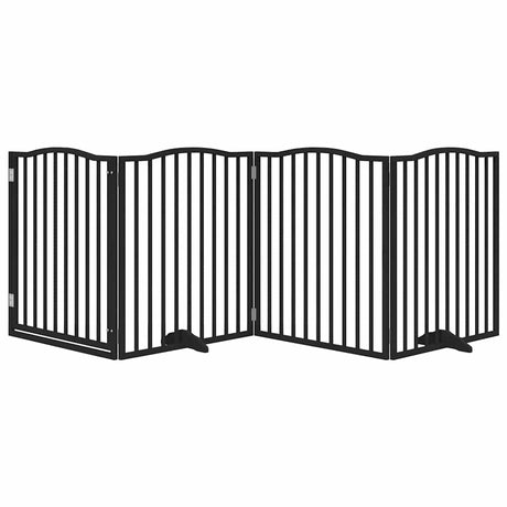 Vidaxx foldbar hundelåge 4 paneler 320 cm poppeltræ sort