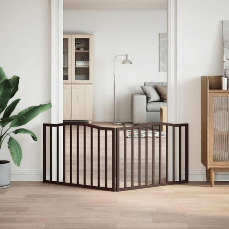 Vidaxx foldbar hundelåge 2 paneler 160cm poppeltræ brun eg
