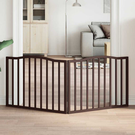 Vidaxx foldbar hundelåge 2 paneler 160cm poppeltræ brun eg