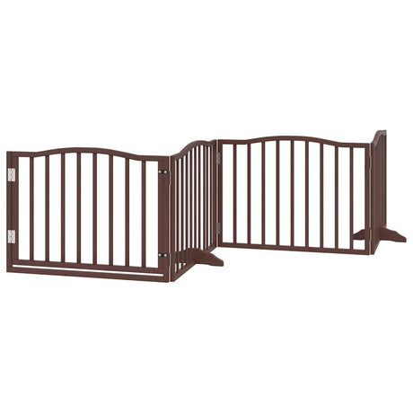 Vidaxx foldbar hundelåge 4 paneler 320cm poppeltræ brun eg