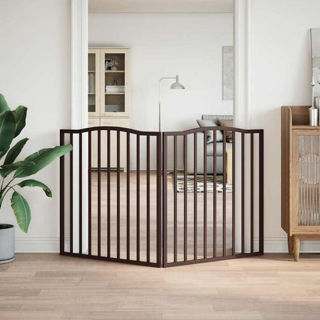 Vidaxx foldbar hundelåge 2 paneler 160cm poppeltræ brun eg