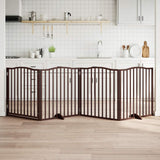 Vidaxx foldbar hundelåge 4 paneler 320cm poppeltræ brun eg