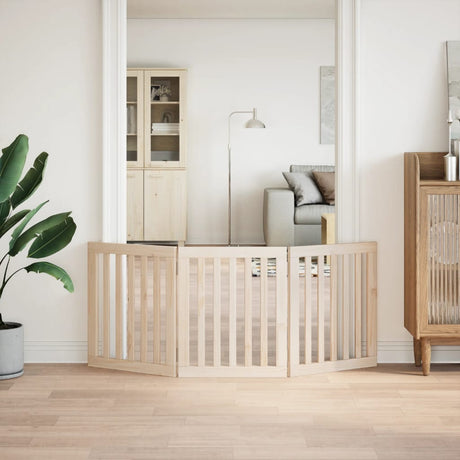 Vidaxx foldbar hundelåge 3 paneler 150 cm poppeltræ