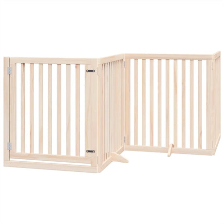 Vidaxx foldbar hundelåge med dør 4 paneler 320 cm poppeltræ