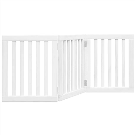 Vidaxx foldbar hundelåge 3 paneler 150 cm poppeltræ hvid