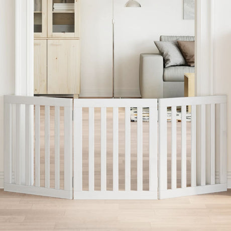Vidaxx foldbar hundelåge 3 paneler 150 cm poppeltræ hvid