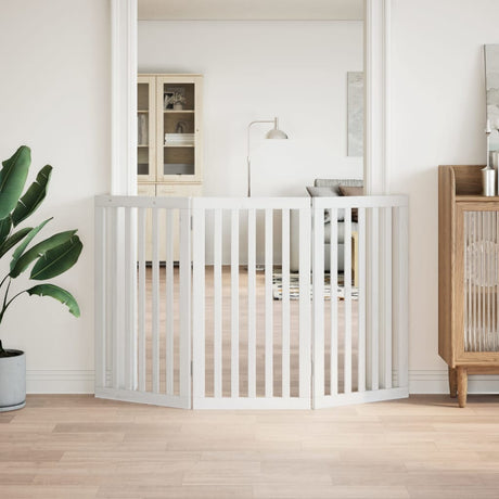 Vidaxx foldbar hundelåge 3 paneler 150 cm poppeltræ hvid