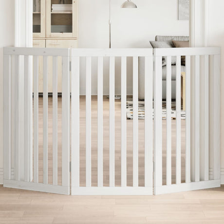 Vidaxx foldbar hundelåge 3 paneler 150 cm poppeltræ hvid
