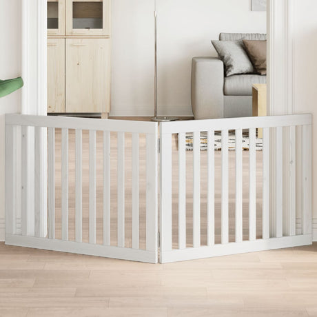 Vidaxx foldbar hundelåge 2 paneler 160 cm poppeltræ hvid