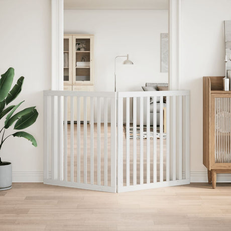 Vidaxx foldbar hundelåge 2 paneler 160 cm poppeltræ hvid