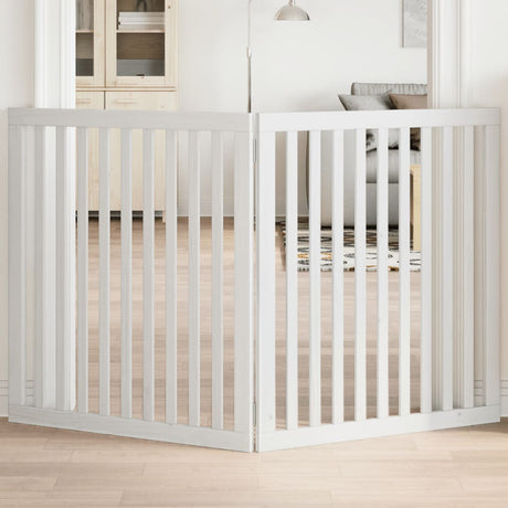 Vidaxx foldbar hundelåge 2 paneler 160 cm poppeltræ hvid