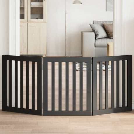 Vidaxx foldbar hundelåge 3 paneler 150 cm poppeltræ sort