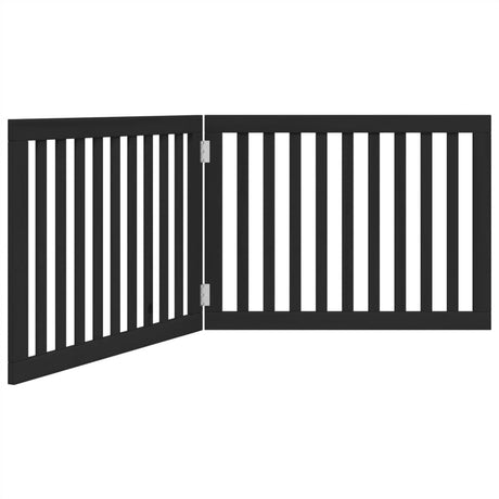 Vidaxx foldbar hundelåge 2 paneler 160 cm poppeltræ sort