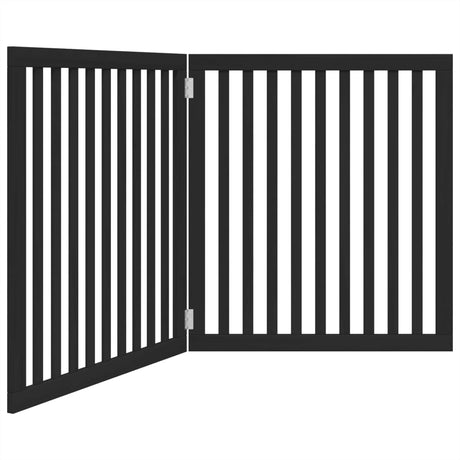 Vidaxx foldbar hundelåge 2 paneler 160 cm poppeltræ sort