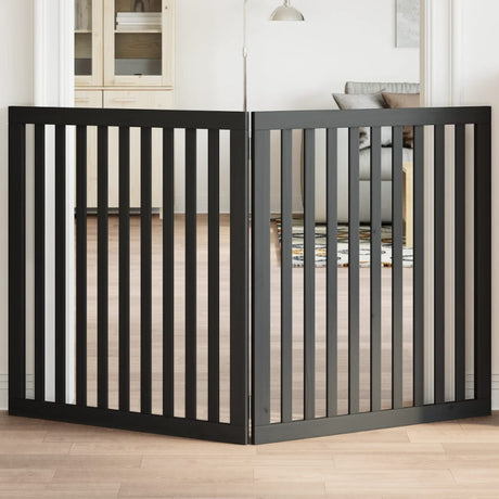 Vidaxx foldbar hundelåge 2 paneler 160 cm poppeltræ sort