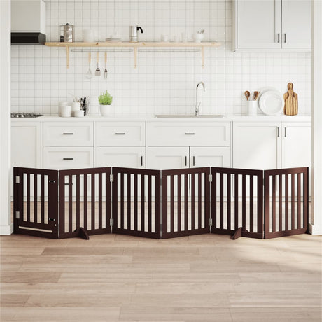 Vidaxx foldbar hundelåge 6 paneler 300 cm poppeltræ brun