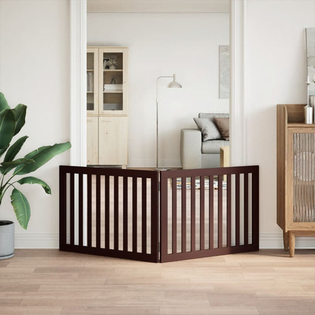 Vidaxx foldbar hundelåge 2 paneler 160 cm poppeltræ brun