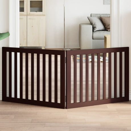 Vidaxx foldbar hundelåge 2 paneler 160 cm poppeltræ brun