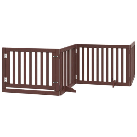 Vidaxx foldbar hundelåge 4 paneler 320 cm poppeltræ brun
