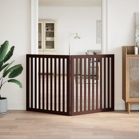 Vidaxx foldbar hundelåge 2 paneler 160 cm poppeltræ brun