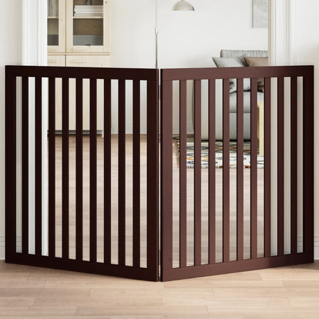 Vidaxx foldbar hundelåge 2 paneler 160 cm poppeltræ brun