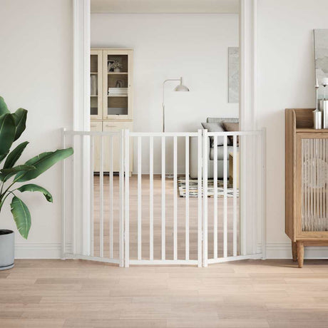 Vidaxl foldbar hundelåge 3 paneler 150 cm massiv fyrretræ hvid