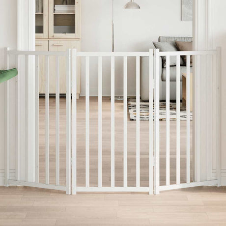 Vidaxl foldbar hundelåge 3 paneler 150 cm massiv fyrretræ hvid
