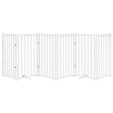 Vidaxl foldbar hundelåge 6 paneler 300 cm massiv fyrretræ hvid