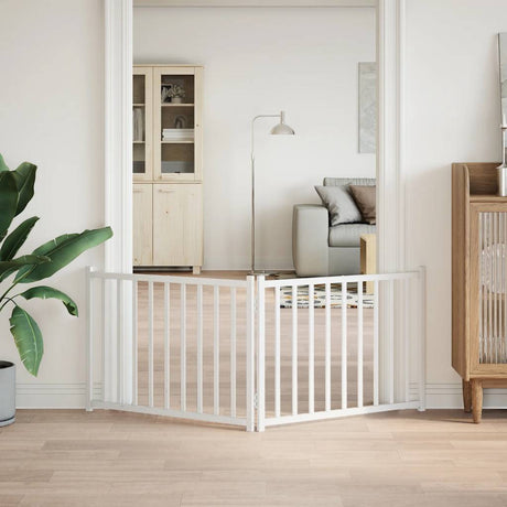 Vidaxl foldbar hundelåge 2 paneler 160 cm massiv fyrretræ hvid